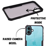 Transparent Rugged Edge Phone Case for iPhone 16 Plus