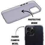 Glossy Transparent Hard Shell Striped Phone Case for iPhone 16 Pro