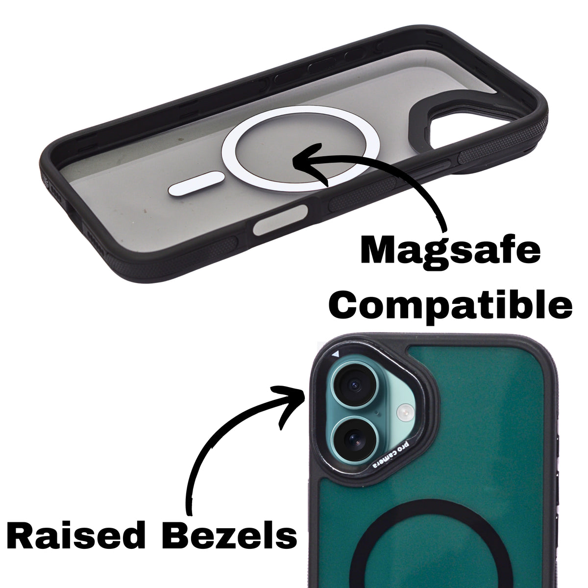 Transparent MagSafe Compatible with Metallic Camera Accent Phone Case for iPhone 16 Plus