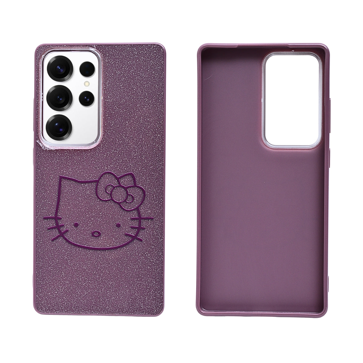 Glitter Sparkle Kitty Phone Case for Samsung Galaxy S25 Ultra