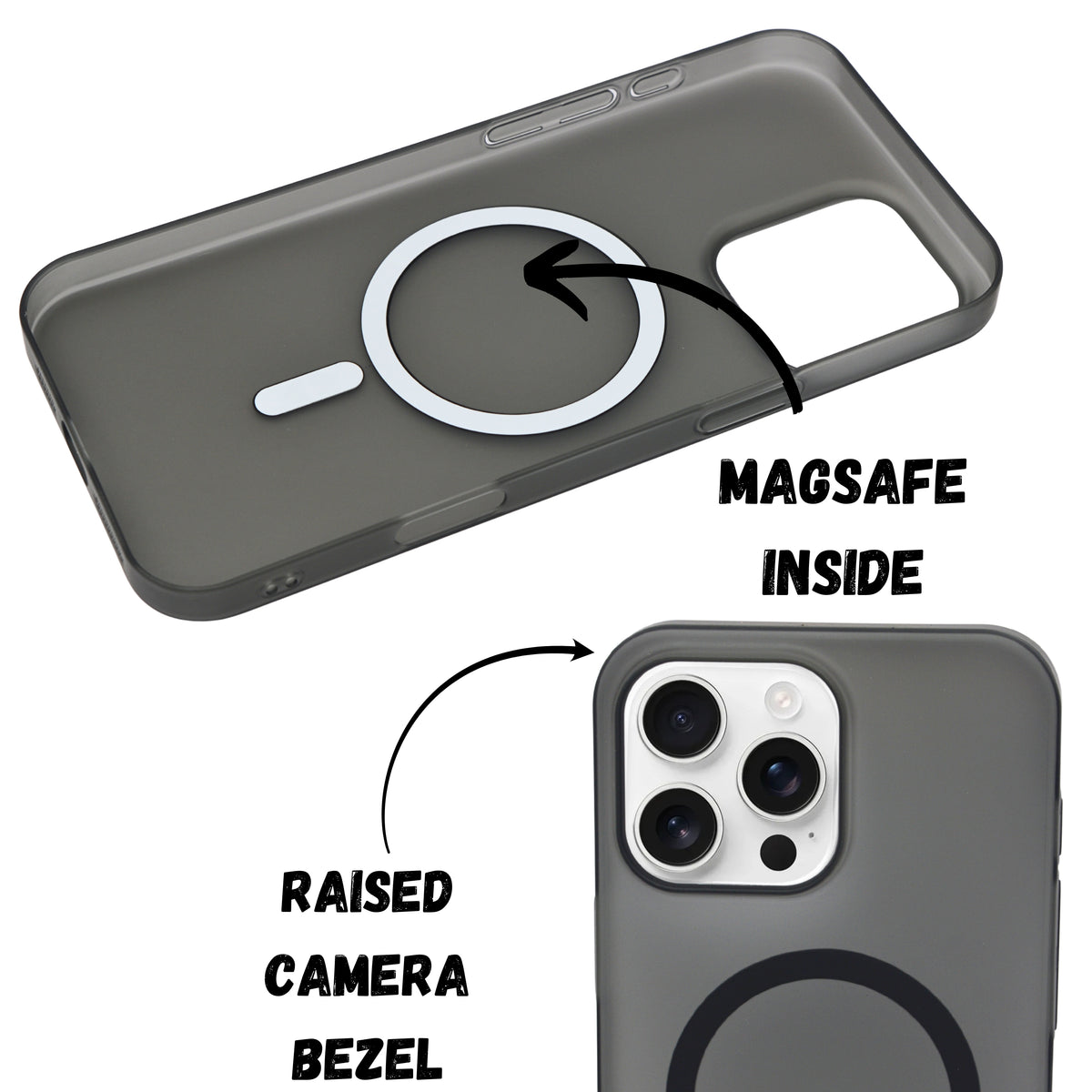 Hard Matte Transparent MagSafe Compatible Phone Case for iPhone 16 Pro
