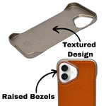 Premium Leather Finish with Metal Base Phone Case for iPhone 16 Plus