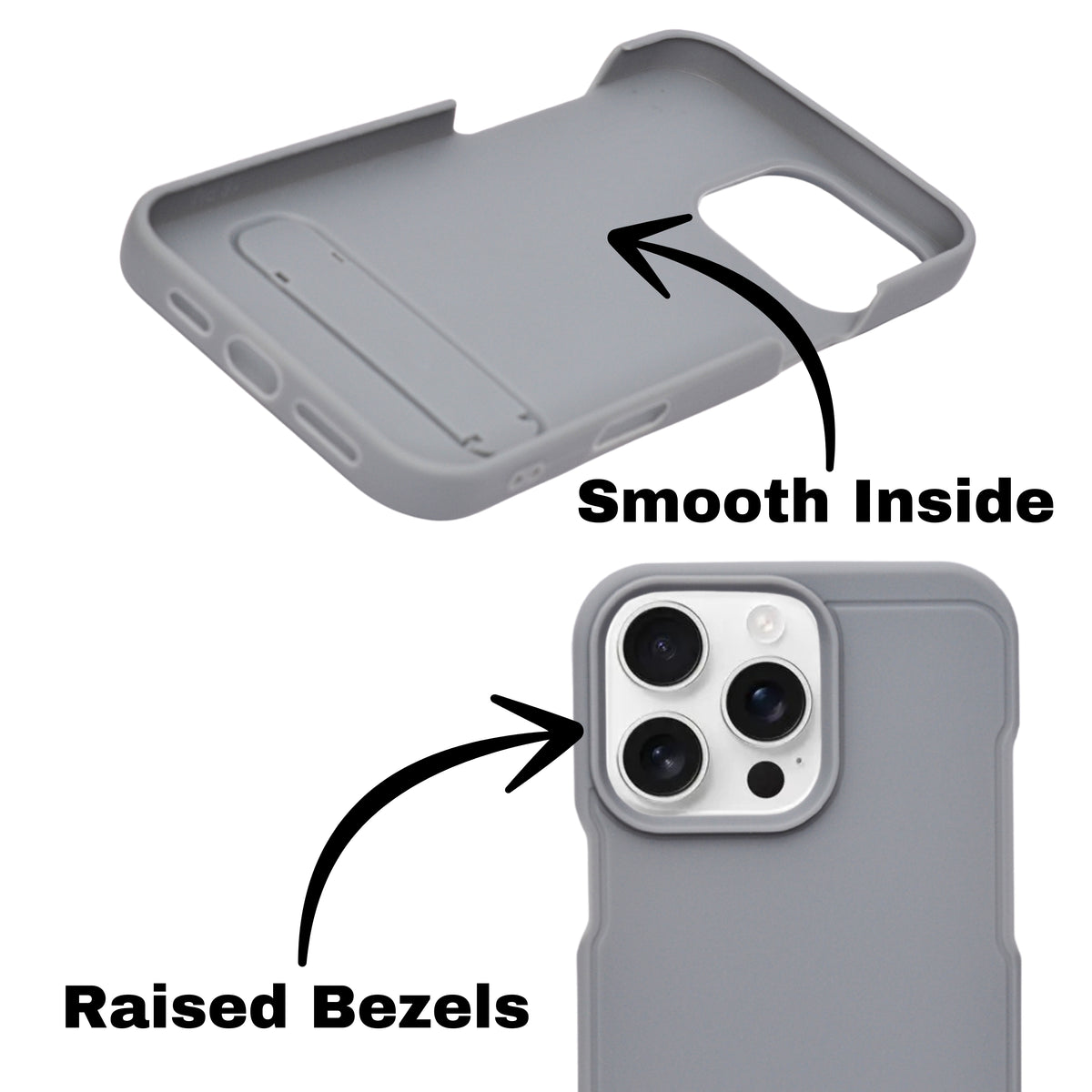 Silicone Soft Matte Finish Phone Case with Kickstand For iPhone 16 Pro Max