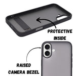 Frosted Matte Translucent with Kickstand Phone Case for iPhone 16 Plus