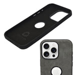PU Leather with Precise Apple Logo Cutout Phone Case for iPhone 15 Pro Max