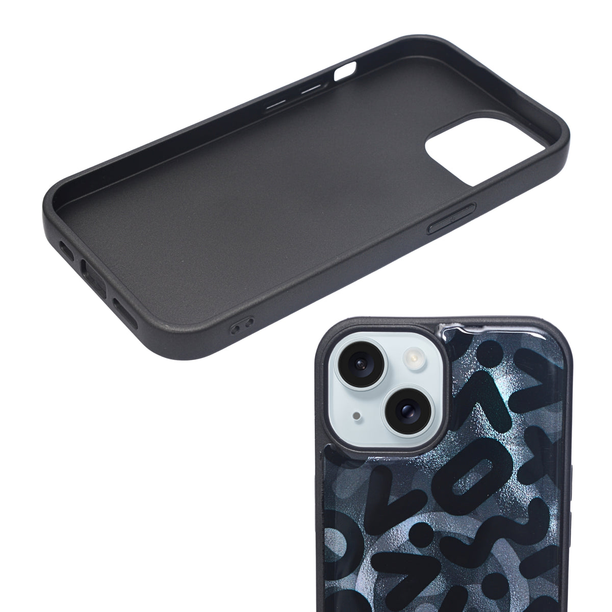 Abstract Graffiti Art Transparent Phone Case for iPhone 15