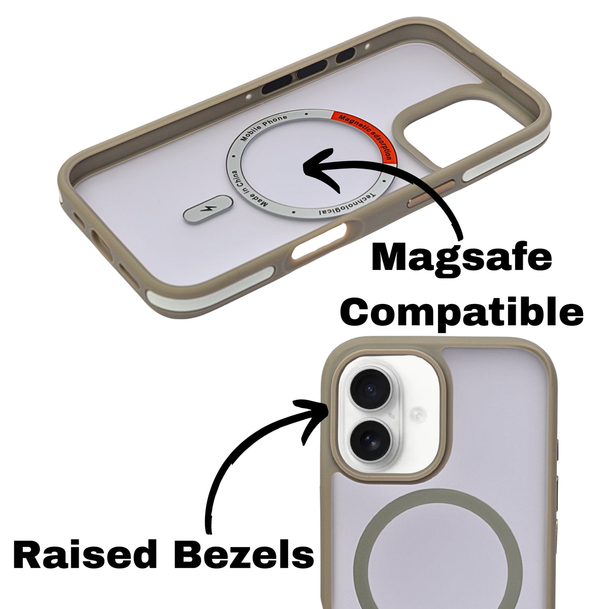 Transparent MagSafe Compatible with Matte Colour Edge Phone Case for iPhone 16 Plus