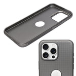 Classic Textured Grip with logo Cutout Phone Case for iPhone 15 Pro Max