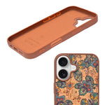 Bohemian Ethnic Print Cork Texture with Pearl Detail Phone Case for iPhone 17