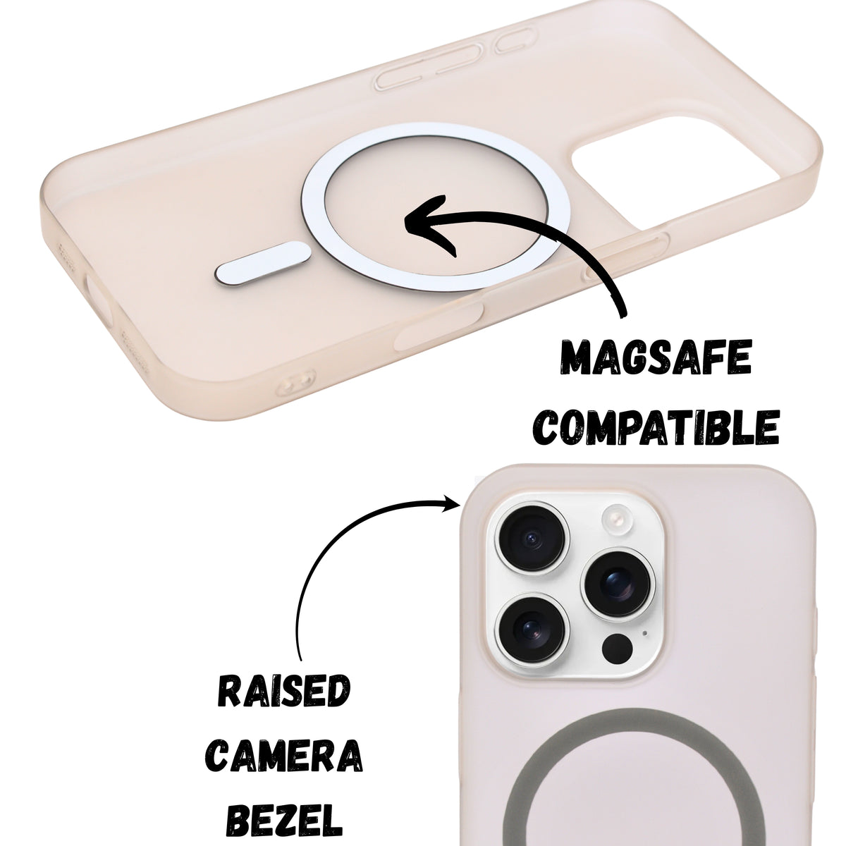 Hard Matte Transparent MagSafe Compatible Phone Case for iPhone 16 Pro