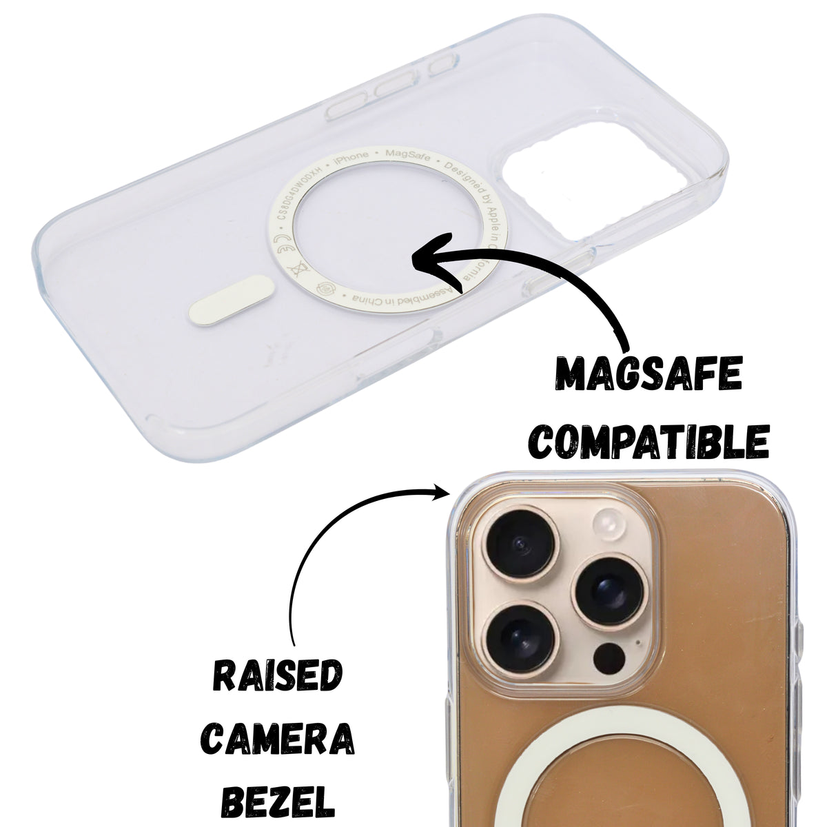 Hard Crystal Clear MagSafe Compatible Phone Case for iPhone 16 Pro
