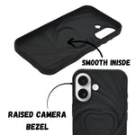 3D Embossed Heart Design Soft Silicone Phone Case for iPhone 16