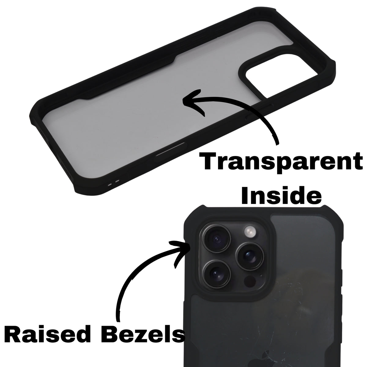 Transparent Rugged Edge Phone Case for iPhone 16 Pro Max