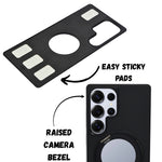 Metallic Camera Protector Frame with 360° Rotatable Kickstand Phone Case for Samsung S25 Ultra