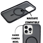 Matte Transparent Corrugated Texture MagSafe Compatible Phone Case for iPhone 16 Pro Max