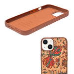 Bohemian Ethnic Print Cork Texture with Pearl Detail Phone Case for iPhone 13 / 14