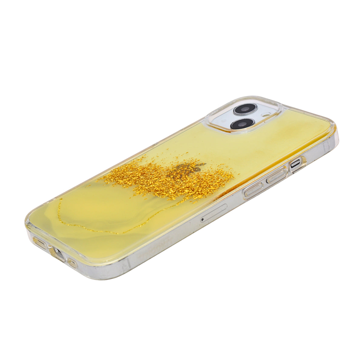 Protective Liquid Glitter Case with Gold Shimmer for iPhone 13/ 14