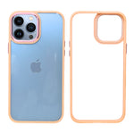 Elegant Peach Edge Clear Phone Case for iPhone 13 Pro Max