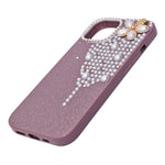 Luxury Glitter Finish with 3D Pearl Flower Design Phone Case for iPhone 14 Plus/ 15 Plus