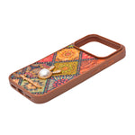Bohemian Ethnic Print Cork Texture with Pearl Detail Phone Case for iPhone 17 Pro