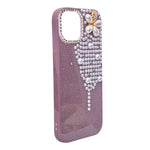 Luxury Glitter Finish with 3D Pearl Flower Design Phone Case for iPhone 14 Plus/ 15 Plus
