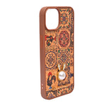Bohemian Ethnic Print Cork Texture with Pearl Detail Phone Case for iPhone 13 / 14