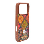 Bohemian Ethnic Print Cork Texture with Pearl Detail Phone Case for iPhone 17 Pro