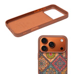 Bohemian Ethnic Print Cork Texture with Pearl Detail Phone Case for iPhone 17 Pro Max