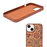 Bohemian Ethnic Print Cork Texture with Pearl Detail Phone Case for iPhone 13 / 14