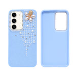 Luxury Glitter Finish with 3D Pearl Flower Design Phone Case for Samsung Galaxy S23