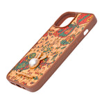 Bohemian Ethnic Print Cork Texture with Pearl Detail Phone Case for iPhone 13 / 14