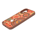 Bohemian Ethnic Print Cork Texture with Pearl Detail Phone Case for iPhone 17