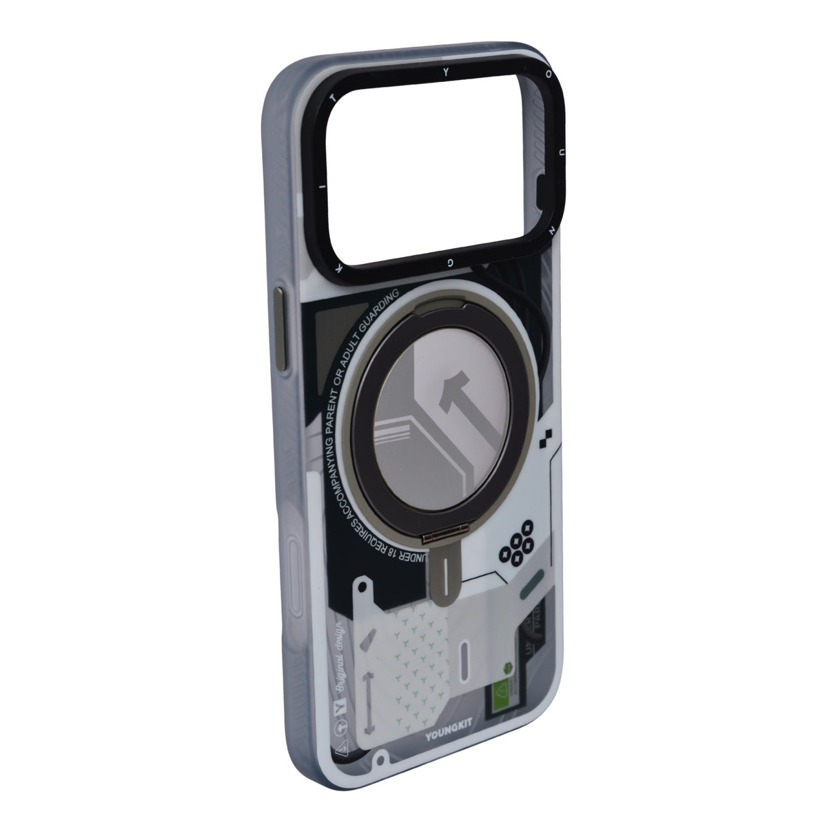 Futuristic Tech Armor MagSafe with 360° Rotatable Kickstand Phone Case for iPhone 17 Pro Max