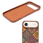 Bohemian Ethnic Print Cork Texture with Pearl Detail Phone Case for iPhone 17 Air