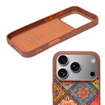 Bohemian Ethnic Print Cork Texture with Pearl Detail Phone Case for iPhone 17 Pro