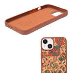 Bohemian Ethnic Print Cork Texture with Pearl Detail Phone Case for iPhone 13 / 14