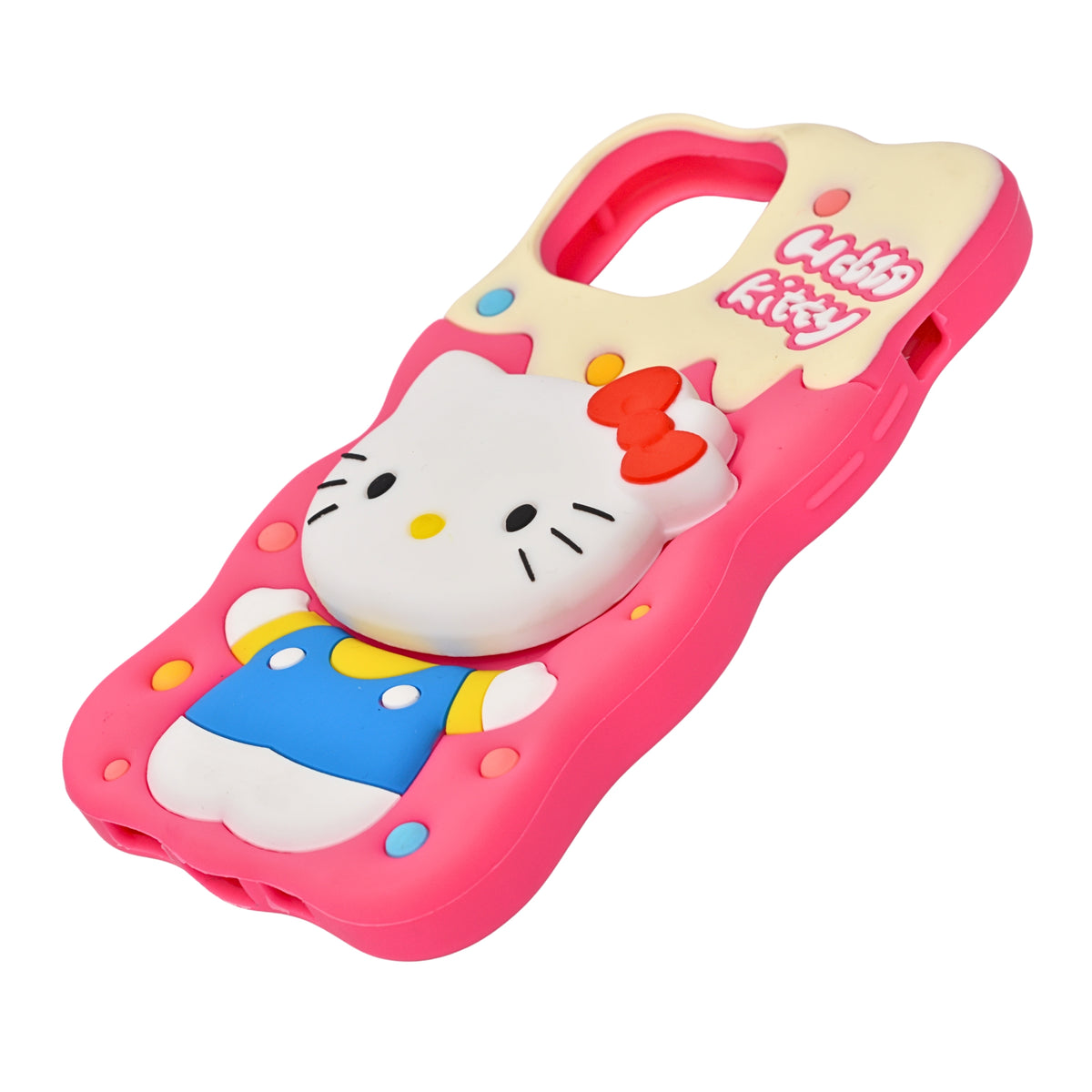 Cute 3D Kitty Silicone Phone Case with In-Built PopSocket Grip for iPhone 13 / 14 / 15