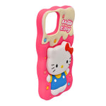 Cute 3D Kitty Silicone Phone Case with In-Built PopSocket Grip for iPhone 13 / 14 / 15