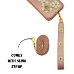 3D Flower Wallet Flip with Card Holder & Detachable Sling Phone Case for iPhone 16 Pro