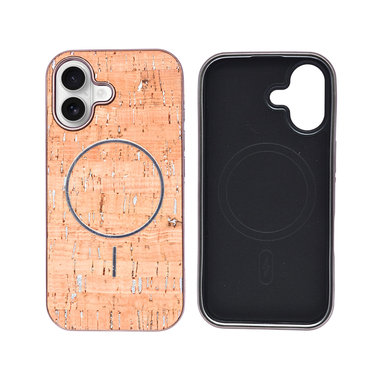 Cork Texture Printed MagSafe Compatible Phone Case for iPhone 17