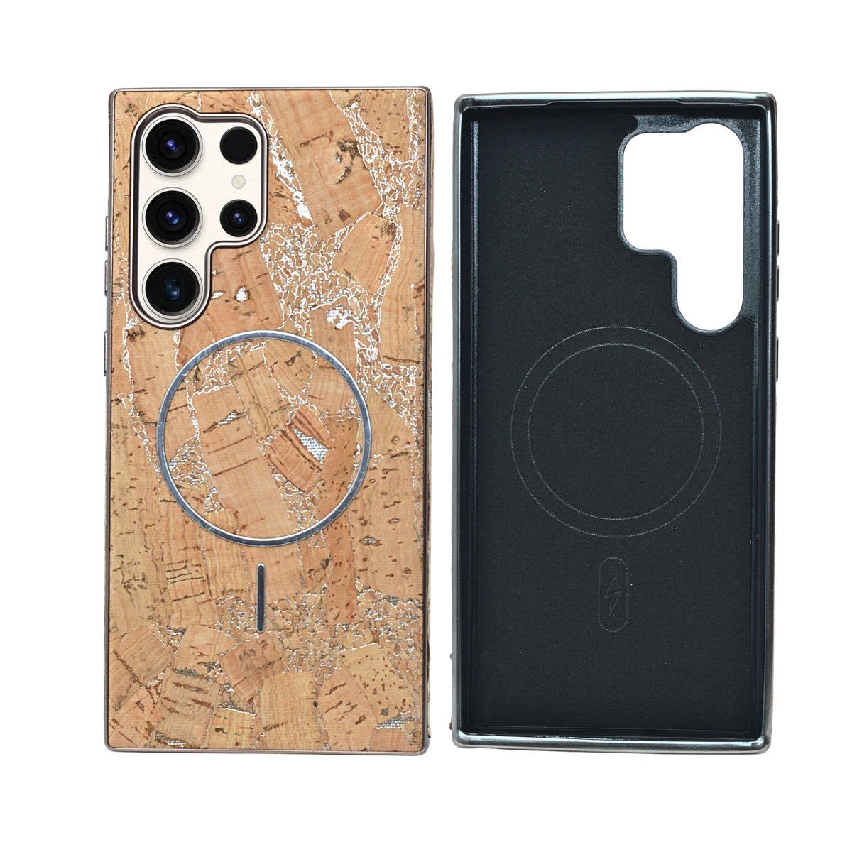 Cork Texture Printed MagSafe Compatible Phone Case for Samsung Galaxy S23 Ultra