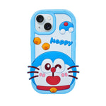 Happy Doraemon 3D Silicone Phone Case for iPhone 13/ 14/ 15