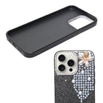 Luxury Glitter Finish with 3D Pearl Flower Design Phone Case for iPhone 14 Pro Max