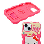 Cute 3D Kitty Silicone Phone Case with In-Built PopSocket Grip for iPhone 13 / 14 / 15
