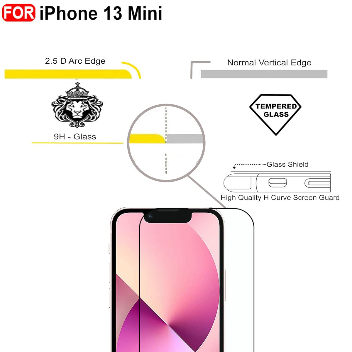 Ultra-Clear Tempered Glass Screen Protector for iPhone 13 Mini