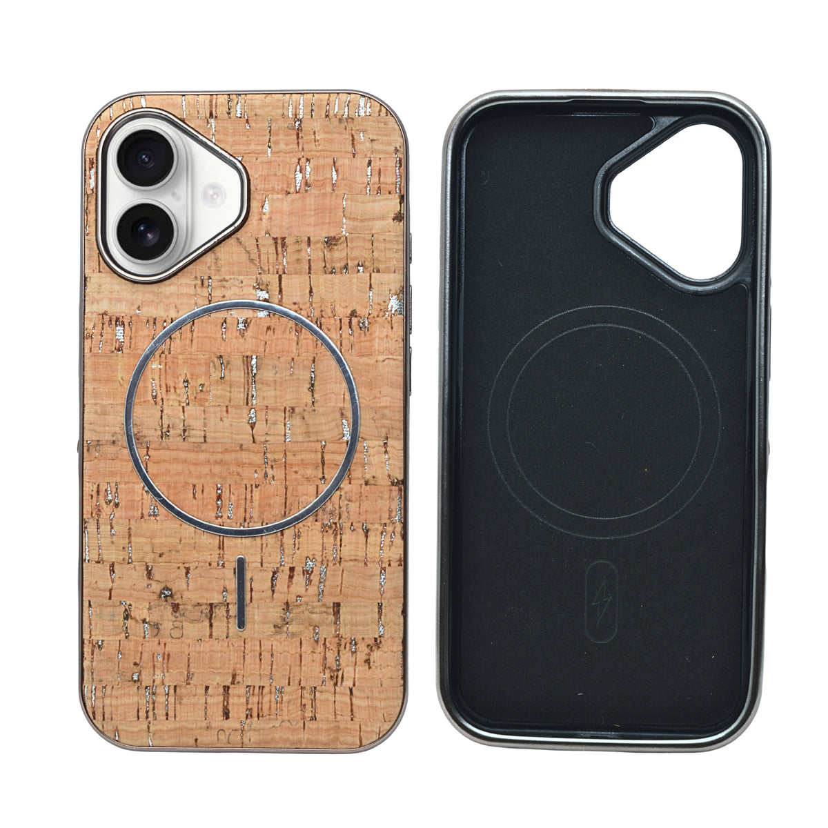 Cork Texture Printed MagSafe Compatible Phone Case for iPhone 16