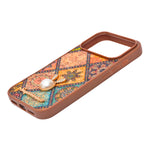 Bohemian Ethnic Print Cork Texture with Pearl Detail Phone Case for iPhone 17 Pro