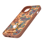 Bohemian Ethnic Print Cork Texture with Pearl Detail Phone Case for iPhone 13 / 14