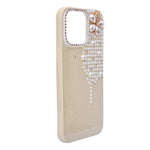 Luxury Glitter Finish with 3D Pearl Flower Design Phone Case for iPhone 14 Pro Max