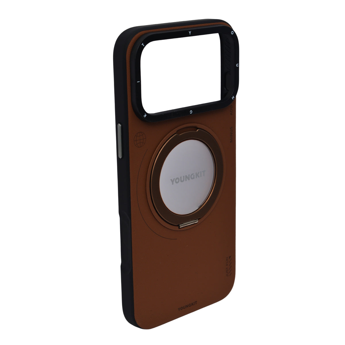 Luxury Leather Finish MagSafe with 360° Rotatable Kickstand Phone Case for iPhone 17 Pro